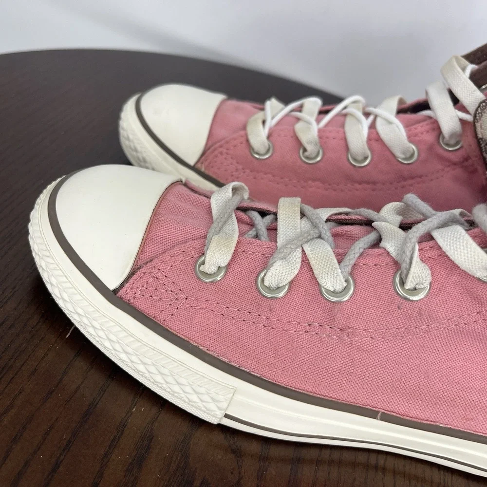 Converse Shoes Youth Girls 5 Pink Plaid Taylor All Star Slip On Low Top Sneakers